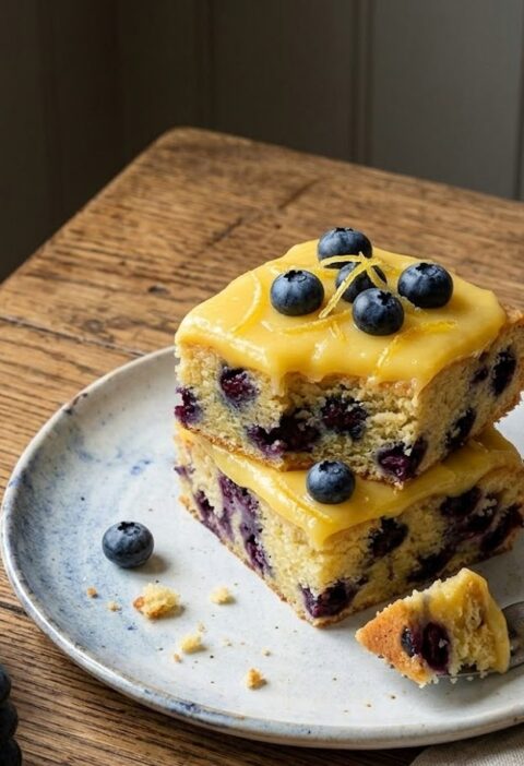 Mary Berry Lemon and Blueberry Traybake Recipe
