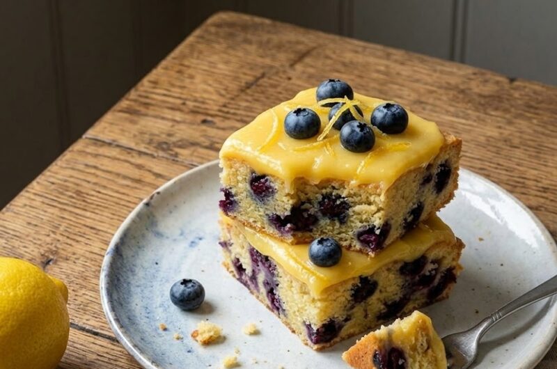 Mary Berry Lemon and Blueberry Traybake Recipe