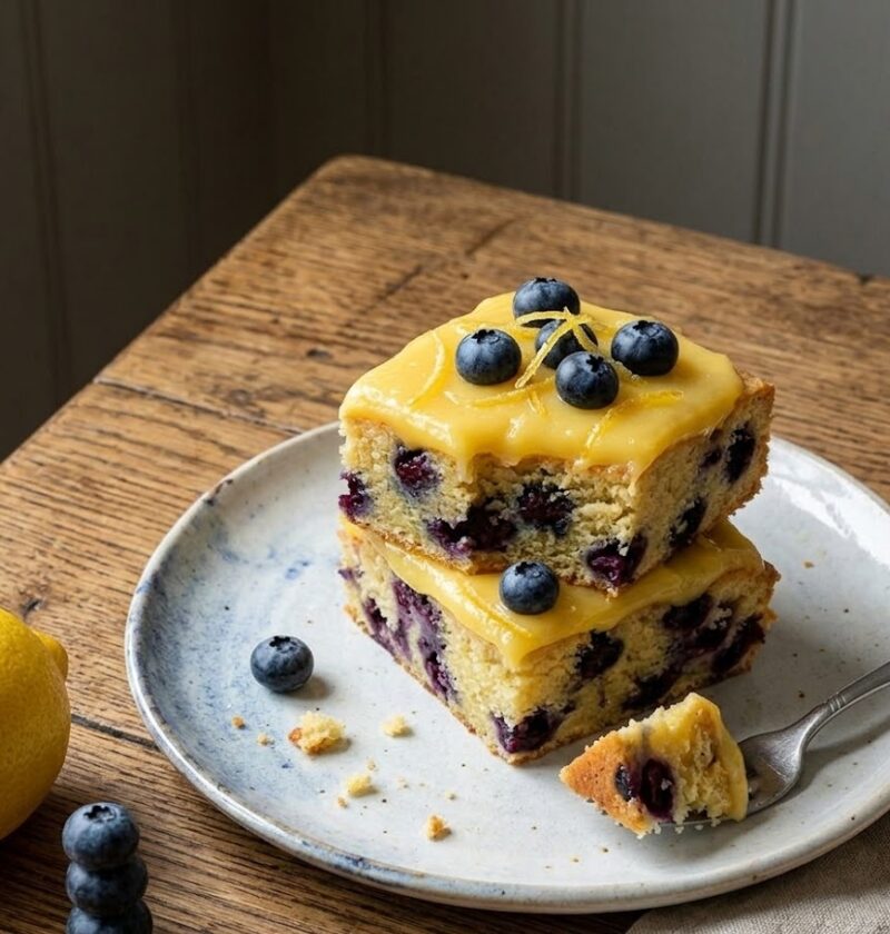 Mary Berry Lemon and Blueberry Traybake Recipe