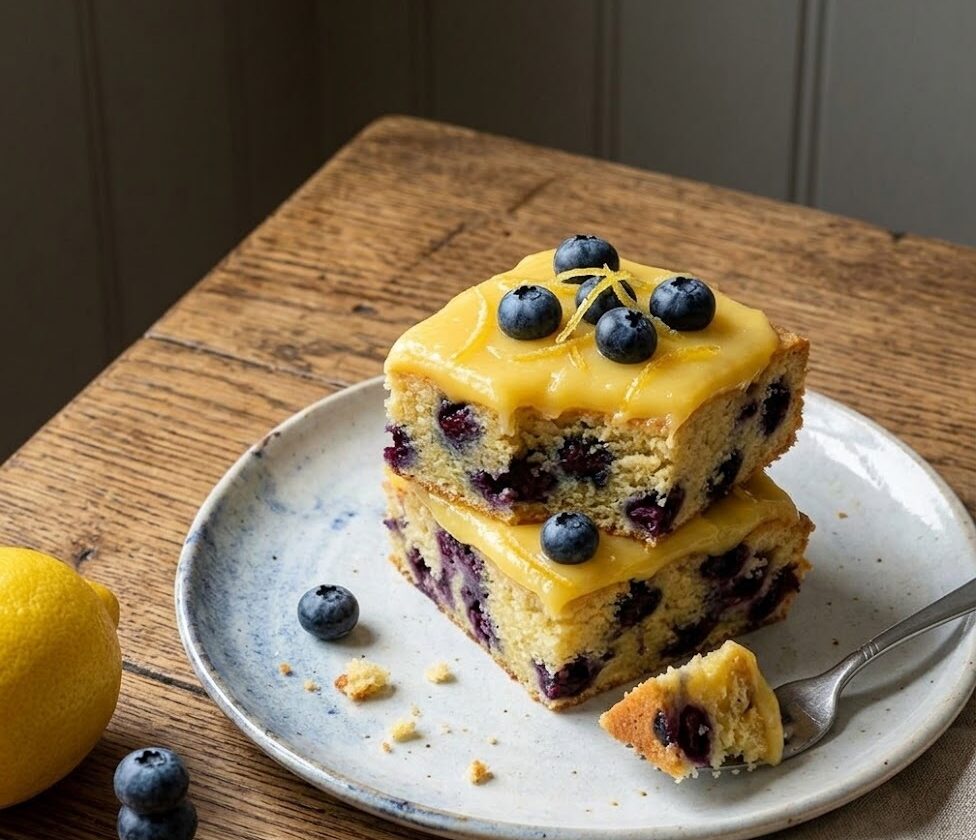 Mary Berry Lemon and Blueberry Traybake Recipe