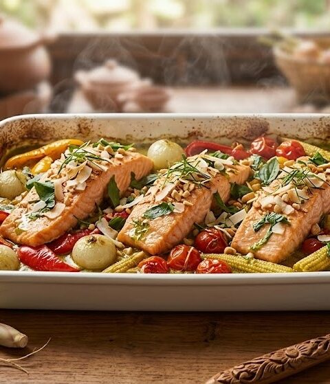 Mary Berry Thai Style Salmon Traybake Recipe
