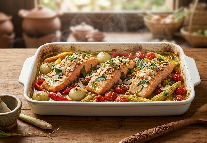 Mary Berry Thai Style Salmon Traybake Recipe
